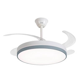 HTW Ventilador de techo con aspas retráctiles, 65W, 6 velocidades, blanco, Ø106 cm