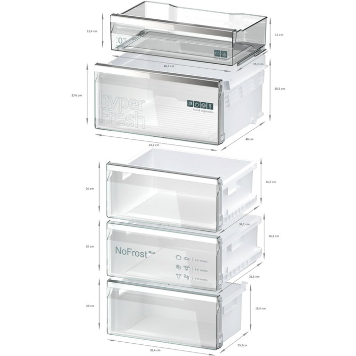 Siemens KG39NAIBT Frigorífico Combinado NoFrost iQ500 363 L Acero Inoxidable