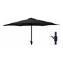 Basics Parasol de Jardín Negro Ø300 x 248 cm, Tejido UPF+30 180 g/m², Apertura por Manivela, Mástil Aluminio Ø48 mm Antracita