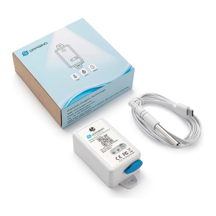 Dragino LHT65N-EU868-E3 Sensor LoRaWAN Temperatura y Humedad -40°C a 80°C 0-96% Interior/Exterior