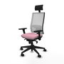 PIQUERAS Y CRESPO Silla de oficina Horna con mecanismo Sincro, Rosa y Blanco