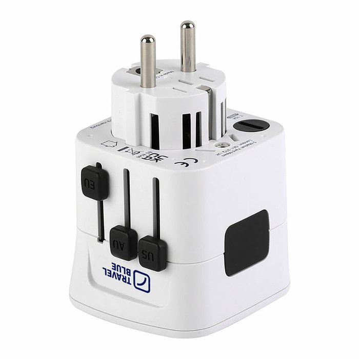Travel Blue Adaptador para enchufe entrada universal a 150 países Travel Blue Adaptador para enchufe entrada universal a 150 países