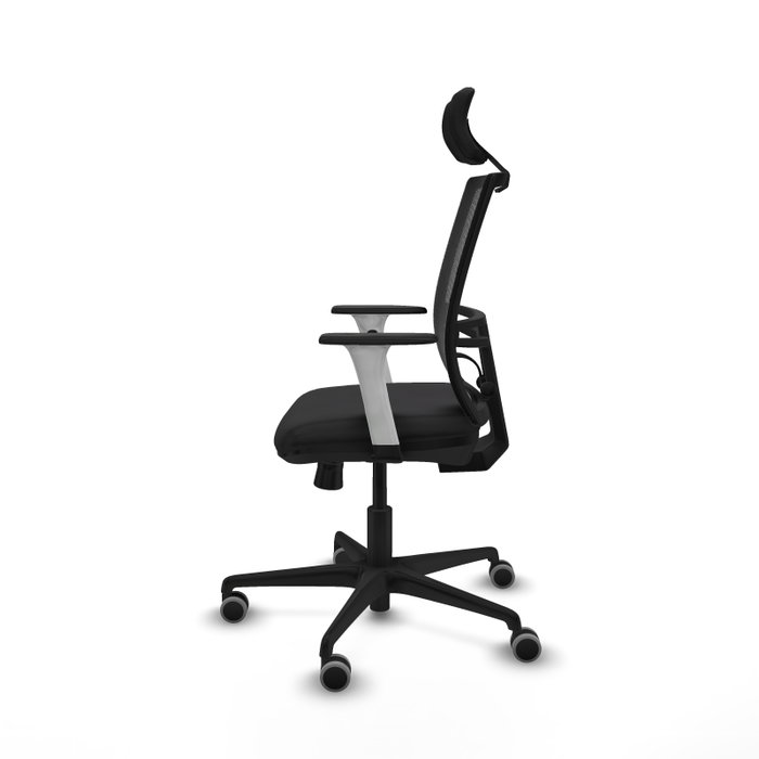 PIQUERAS Y CRESPO Silla de oficina Yunquera con mecanismo Sincro/Traslack y cabecero regulable, Negro PIQUERAS Y CRESPO Silla de oficina Yunquera con mecanismo Sincro/Traslack y cabecero regulable, Negro