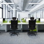 PIQUERAS Y CRESPO Silla de oficina Yunquera con mecanismo Sincro/Traslack y cabecero regulable, Negro