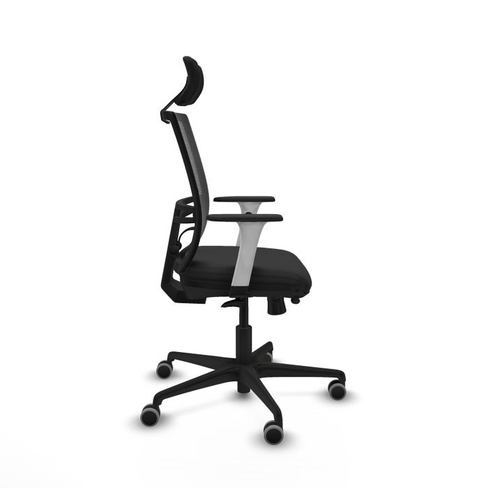 PIQUERAS Y CRESPO Silla de oficina Yunquera con mecanismo Sincro/Traslack y cabecero regulable, Negro PIQUERAS Y CRESPO Silla de oficina Yunquera con mecanismo Sincro/Traslack y cabecero regulable, Negro