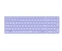 Rapoo E9700M Teclado Inalámbrico RF + Bluetooth 5.0, 100% Completo con Touchpad, Color Púrpura, Idioma Inglés Internacional, Diseño Ultrafino de Aluminio, 99 Teclas, para Oficina