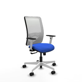 PIQUERAS Y CRESPO Silla de oficina Zulema con mecanismo Sincro, Azul y Blanco
