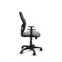 Silla de oficina Alocén con mecanismo Sincro tapizada con Similpiel color Gris y malla color Negro. Equipada con lumbar 1D, Brazos 1D y Ruedas de nailon 50 mm