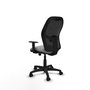 Silla de oficina Alocén con mecanismo Sincro tapizada con Similpiel color Gris y malla color Negro. Equipada con lumbar 1D, Brazos 1D y Ruedas de nailon 50 mm