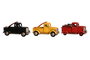 DKD Home Decor Vehículo Decoración Vintage Metal Set 3 Unidades Surtidas Colores Amarillo, Negro y Rojo 7.5 x 9.5 x 17 cm