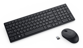 DELL Teclado y Ratón Inalámbricos KM555 - Kit Compacto y Silencioso, Español QWERTY, 100% Teclado Numérico, Bluetooth 5.1 y RF 2.4 GHz, Negro