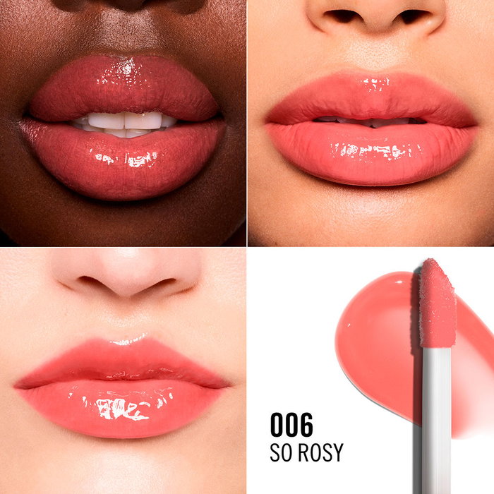 Rimmel London Oh My Gloss! Brillo Labial #06-So Rosy 4,5 ml, Aceite Labial Hidratante y No Pegajoso