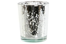 DKD Home Decor Portavelas Plateado Cristal Metal Estrella 27 x 13.5 x 27 cm