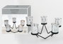 DKD Home Decor Portavelas de Cristal y Metal Estrella Plateado