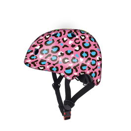 Deqube Casco Infantil Ajustable 50-54cm para Niños de 3-8 Años con Diseño de Leopardo