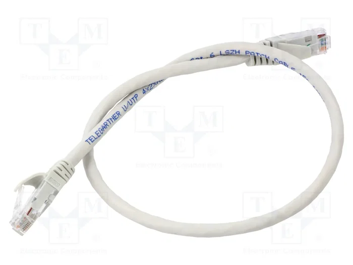 TELEGÄRTNER Cable de red Cat 6 U/UTP 0,5m Gris