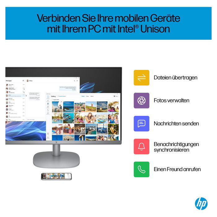 HP AIO 27-CS0075NG U7-155H Ordenador de sobremesa todo en uno, 27 pulgadas, 32GB de RAM