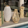 Farol Portavelas Natural Bambú 16 X 16 X 40 cm (Set de 2)