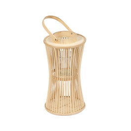 Ixia Farol Portavelas Natural Bambú 16 x 16 x 40 cm