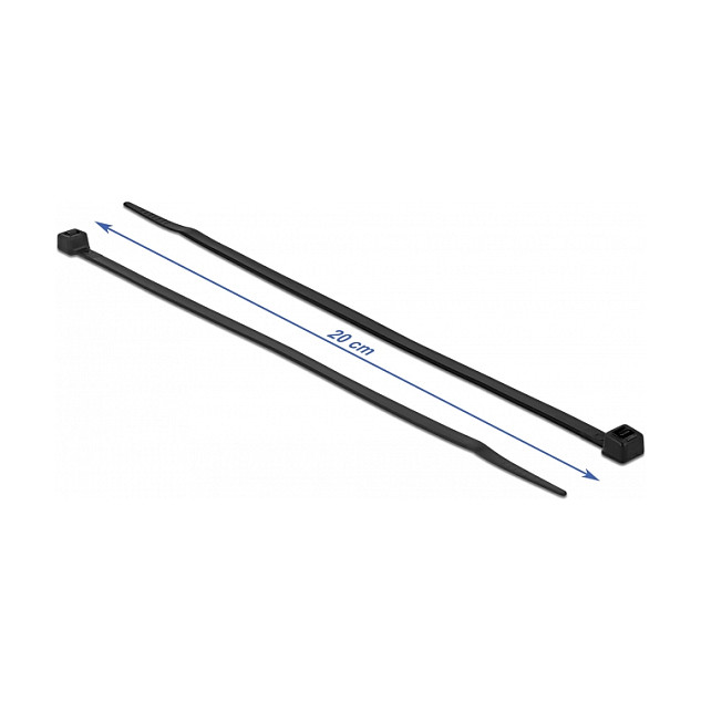 DeLOCK Brida para cables resistente al frío 200 x 4,8 mm negro, 100 piezas