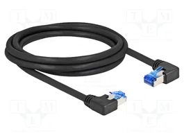 DeLOCK Cable de red Cat.6a S/FTP angulado 2 m Negro