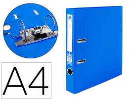 Liderpapel Documenta Archivador de Palanca A4 Forrado PVC con Rado Lomo 52mm Azul Compresor Metálico