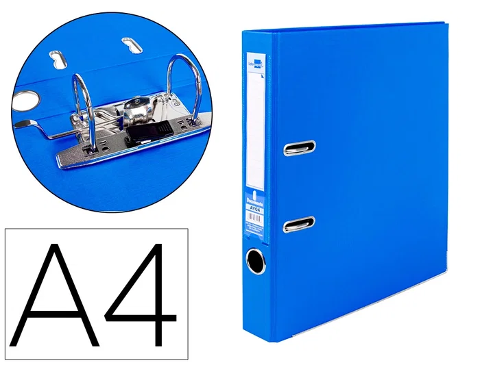 Liderpapel Documenta Archivador de Palanca A4 Forrado PVC con Rado Lomo 52mm Azul Compresor Metálico Liderpapel Documenta Archivador de Palanca A4 Forrado PVC con Rado Lomo 52mm Azul Compresor Metálico
