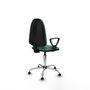 PIQUERAS Y CRESPO Silla de oficina Aýna Verde esmeralda con base cromada