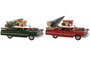 DKD Home Decor Vehiculo Decoracion Navidad Tradicional Rojo Verde 14.5 x 23 x 36 cm (2 Unidades)