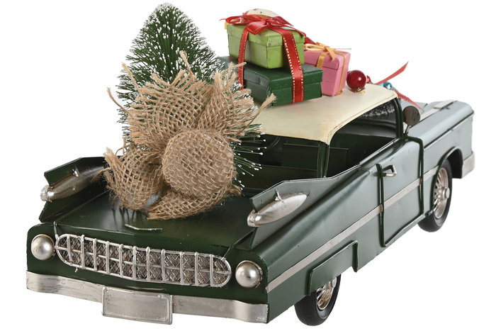 DKD Home Decor Vehiculo Decoracion Navidad Tradicional Rojo Verde 14.5 x 23 x 36 cm (2 Unidades)