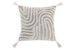 DKD Home Decor Pack de 2 Cojines de Poliéster 45x45 cm Crudo