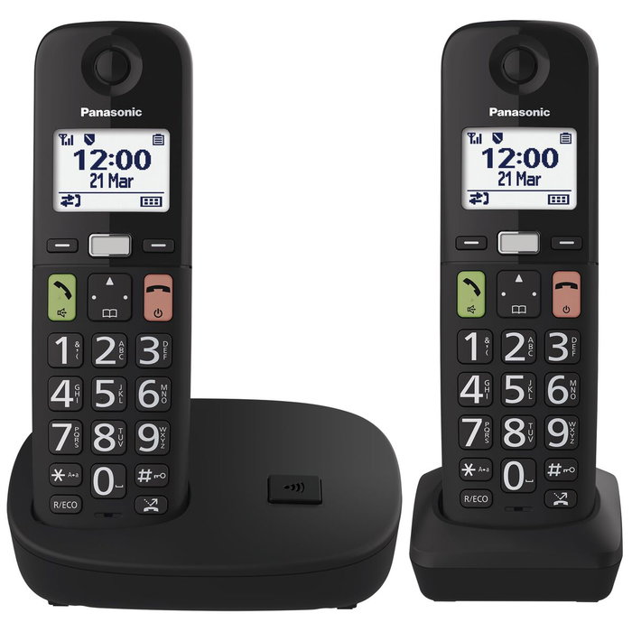 Panasonic KX-TGU112EXB Pack Dúo de Teléfonos Inalámbricos Negro