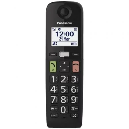 Panasonic Teléfono Inalámbrico Digital Pack DUO KX-TGU112EXB Negro con Botones Grandes y Volumen Mejorado