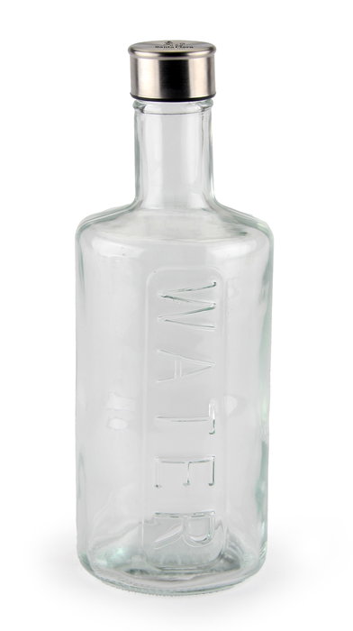 Inde Botella con Tapa de Metal Transparente Oslo, 1000 ml, 10 x 10 x 27.2 cm (6 Unidades)