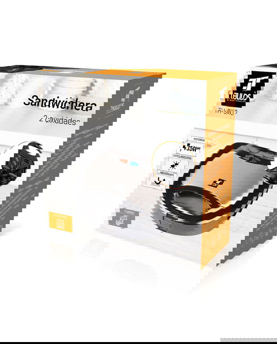 Thulos Sandwichera TH-SW12 750W 2 Cavidades Antiadherentes con Indicador, Antideslizante y Protección Sobrecarga Thulos Sandwichera TH-SW12 750W 2 Cavidades Antiadherentes con Indicador, Antideslizante y Protección Sobrecarga