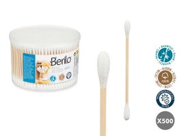 Berilo Caja 500 Bastoncillos Oídos Bambú