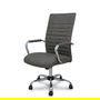 Silla de oficina Opti527 con mecanismo Basculante tapizada con Similpiel color Gris. Equipada con Base cromada, Brazos fijos y Ruedas de nailon 50 mm