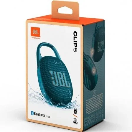 JBL Clip 5 Altavoz Bluetooth Portátil IP67 7W - Hasta 15h Batería, Mosquetón, Sonido JBL Pro - Azul - JBLCLIP5BLU