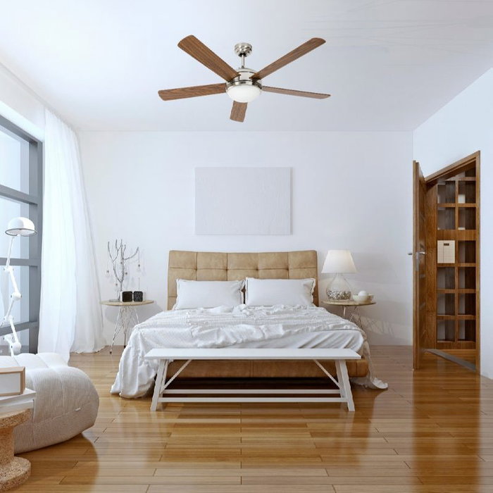 AVANT Ventilador de Techo Avant 132 cm, 65 W, Color Gris con Madera, Incluye Lámpara y Mando a Distancia