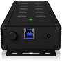 ICY BOX IB-HUB1703-QC3 Hub USB 3.0 de 7 Puertos con 3 Puertos de Carga Rápida QC3.0, Aluminio, Negro, 5000 Mbit/s