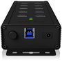 ICY BOX IB-HUB1703-QC3 Hub USB 3.0 de 7 Puertos con 3 Puertos de Carga Rápida QC3.0, Aluminio, Negro, 5000 Mbit/s