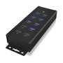 ICY BOX IB-HUB1703-QC3 USB 3.2 Gen 1 Hub de 10 puertos con 3 puertos QC3.0, Negro