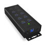 ICY BOX IB-HUB1703-QC3 USB 3.2 Gen 1 Hub de 10 puertos con 3 puertos QC3.0, Negro