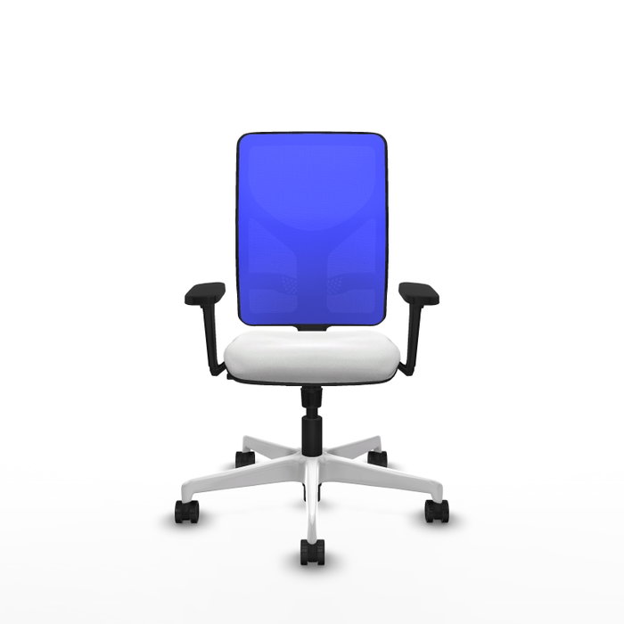 PIQUERAS Y CRESPO Silla de oficina Motilla con mecanismo Sincro, Blanco y Azul