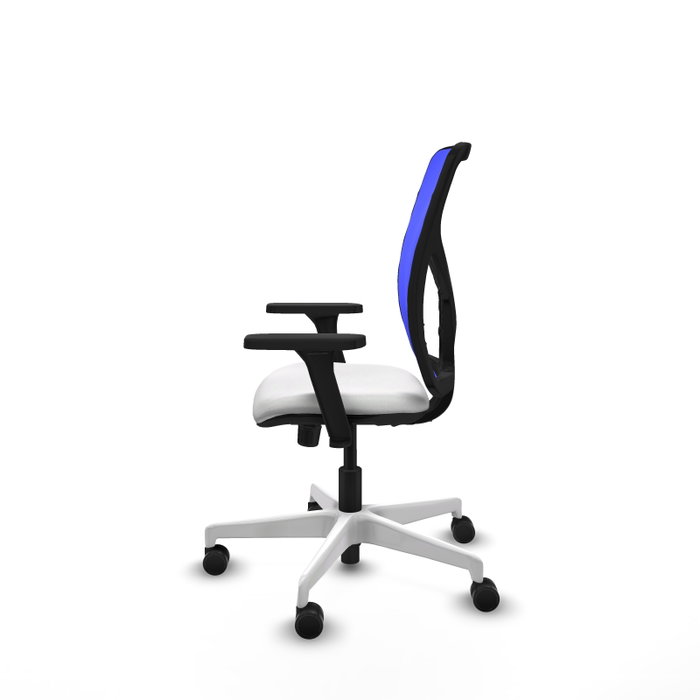 PIQUERAS Y CRESPO Silla de oficina Motilla con mecanismo Sincro, Blanco y Azul
