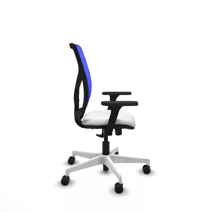 PIQUERAS Y CRESPO Silla de oficina Motilla con mecanismo Sincro, Blanco y Azul