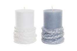 DKD Home Decor Vela de Cera de Parafina 7,2x7,2x10 cm, Pack de 12