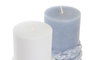 DKD Home Decor Vela Mediterraneo Gris Azul 7.2 x 10 x 7.2 cm (12 Unidades) Cera Parafina Duración 30h