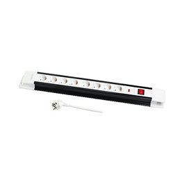 LogiLink LPS207 Regleta de 8 salidas AC con cable de 3m, Blanco