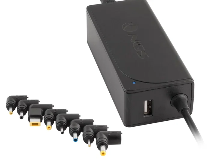 NGS Cargador Universal Automático W-45W 45W Negro con 8 Conectores y Salida USB